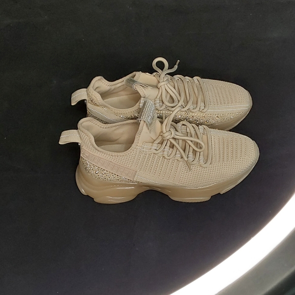 STEVE MADDEN WOMEN'S MAXIMA CHUNKY GLITZ DUSTY TAUPE SIZE 10M - Picture 4 of 10